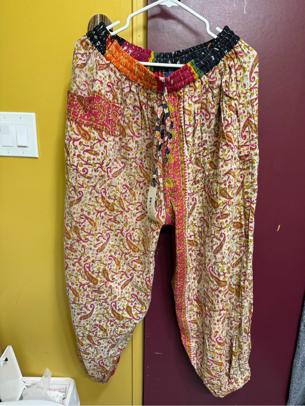 Boho Paisley Kantha Joggers Reversible